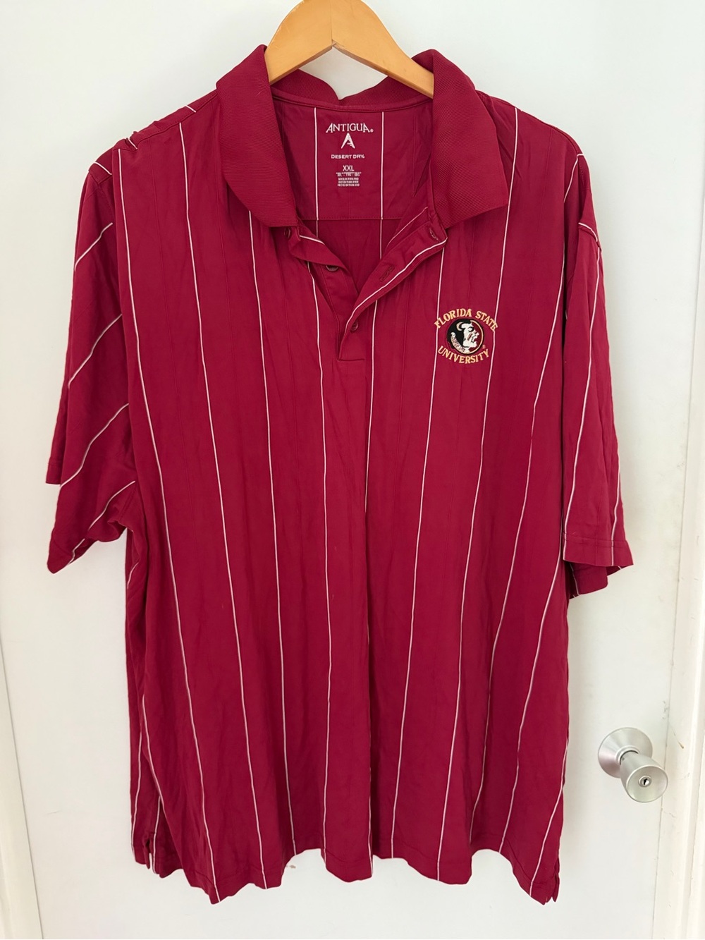 VTG Antigua Desert Dry Striped FSU Florida State Polo Mens Size XXL shirt